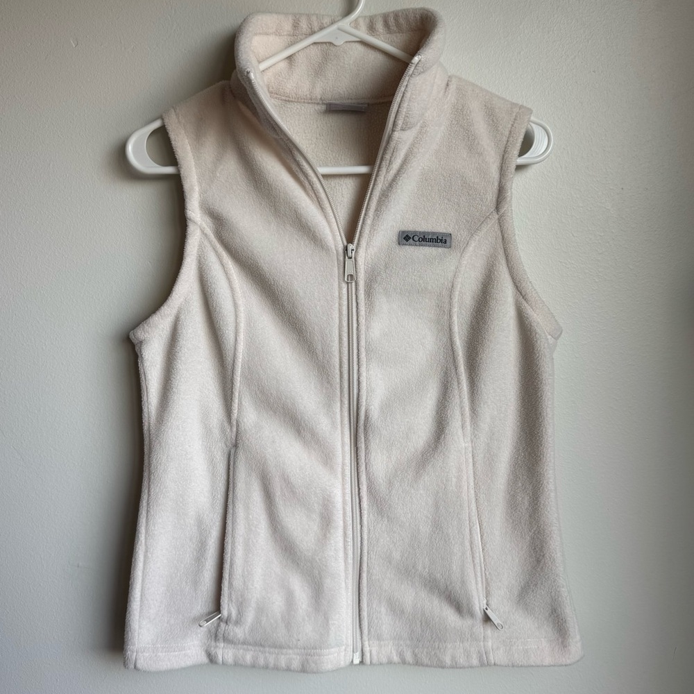 Columbia Benton Springs Woman’s Ivory Fleece Vest Size Small